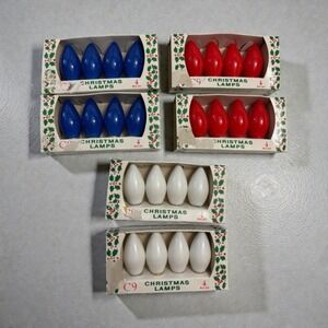 Lot of 20 C9 Intermediate Base Outdoor Christmas‎ Light Bulbs Blue Red White